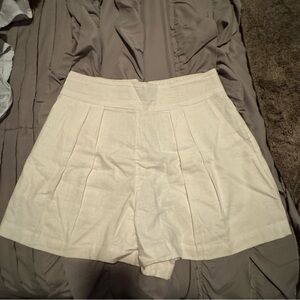 Abercrombie White Linen Shorts